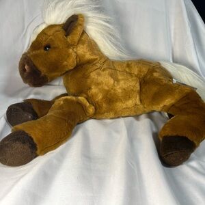 Vintage Animal Alley Toys R Us Horse Brown White Stuffed Plush Toy 2000 Y2K